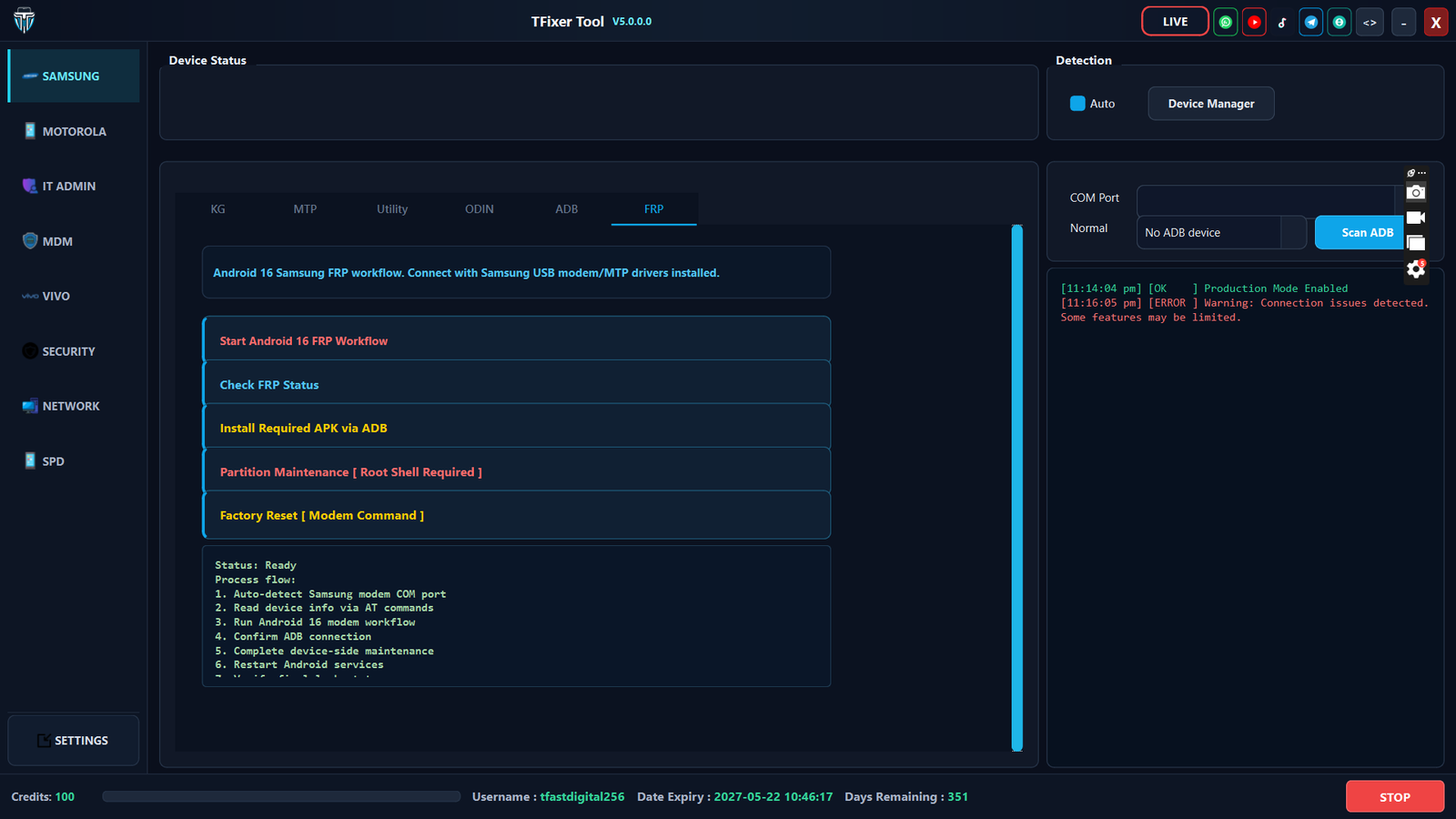Android 16 FRP workflow